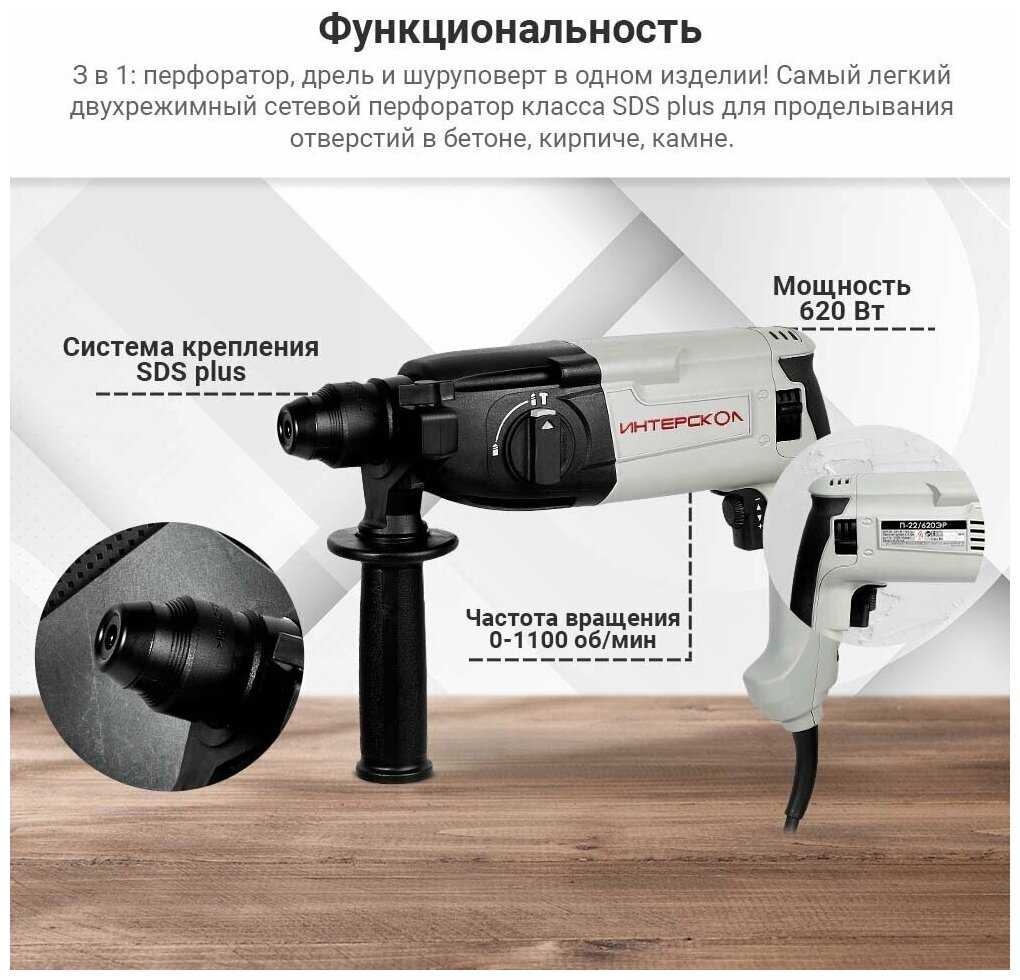Перфоратор Интерскол П-22/620ЭР (620) фотография 16