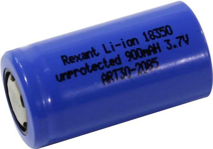 Аккумулятор Rexant Li-Ion 18350 900 mAH (30-2085) фотография 11