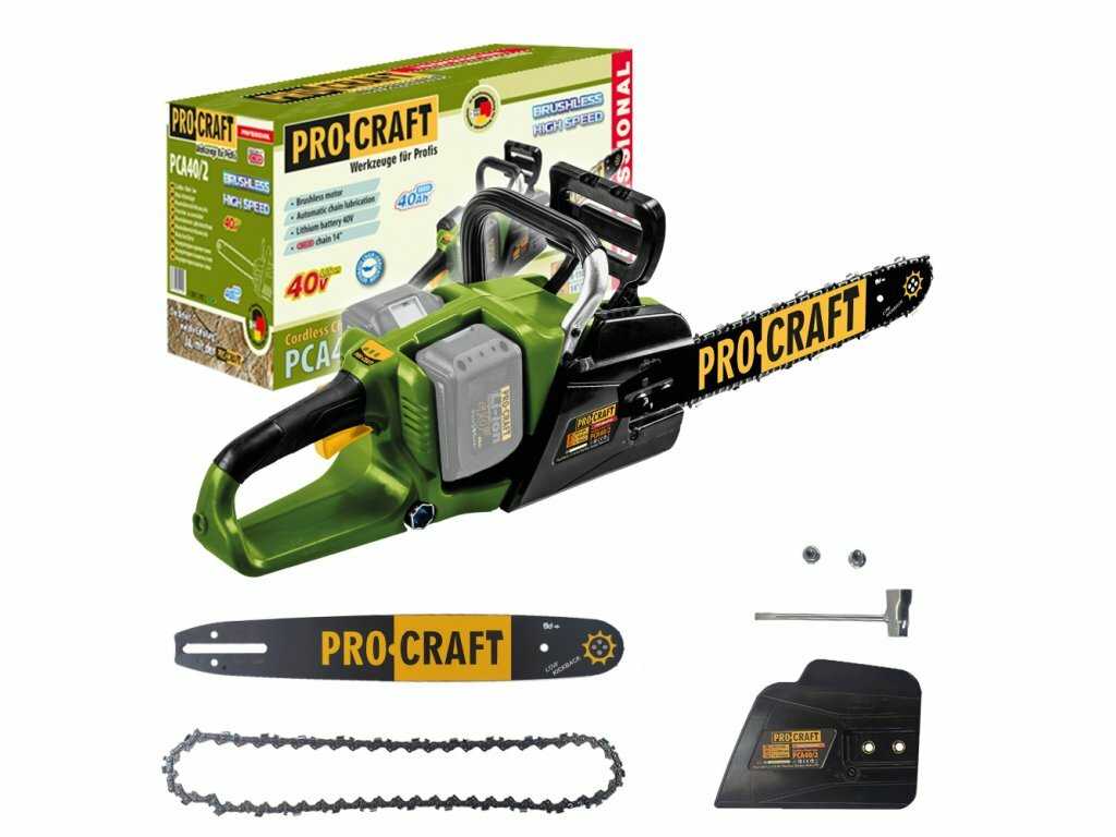 Аккумуляторная цепная пила Procraft PCA 40/2 фотография 2