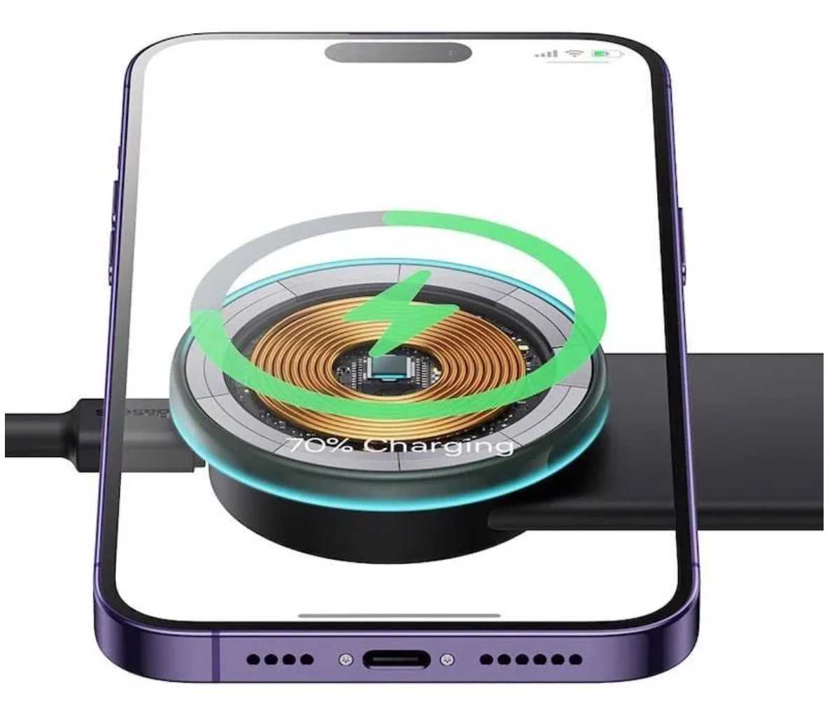 Автомобильный держатель Baseus C02 Pro Magnetic Wireless Phone Holder [15W] фотография 1