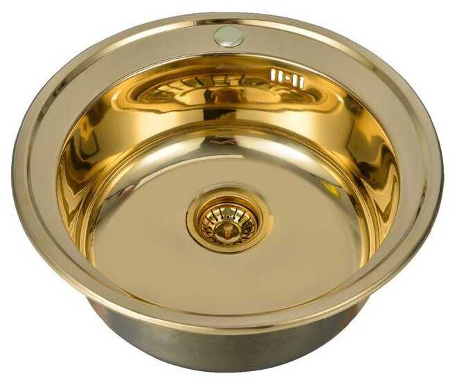 Врезная кухонная мойка Seaman ECO Wien SWT-510-Gold polish.A, 51х51см, нержавеющая сталь