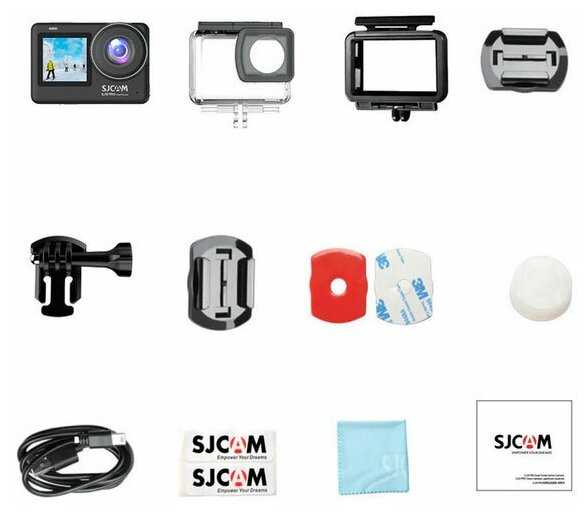 Экшн-камера SJCAM SJ10 PRO DUAL-SCREEN, 12МП, 3840x2160, 1300 мА·ч фотография 3