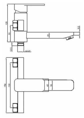 Смеситель для ванны HOFFNUNG HFG 0101 (хром), рычажный фотография 1