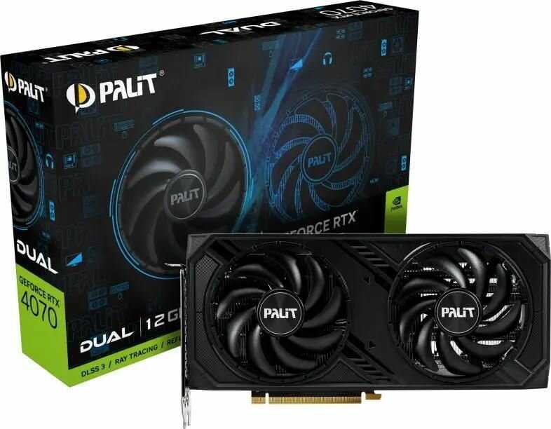 Видеокарта Palit NVIDIA GeForce RTX 4070 DUAL [12GB GDDR6X] [ned4070019k9-1047d] фотография 1