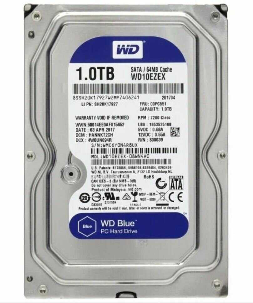 Внутренний жесткий диск Western Digital Blue [1 ТБ, 3.5