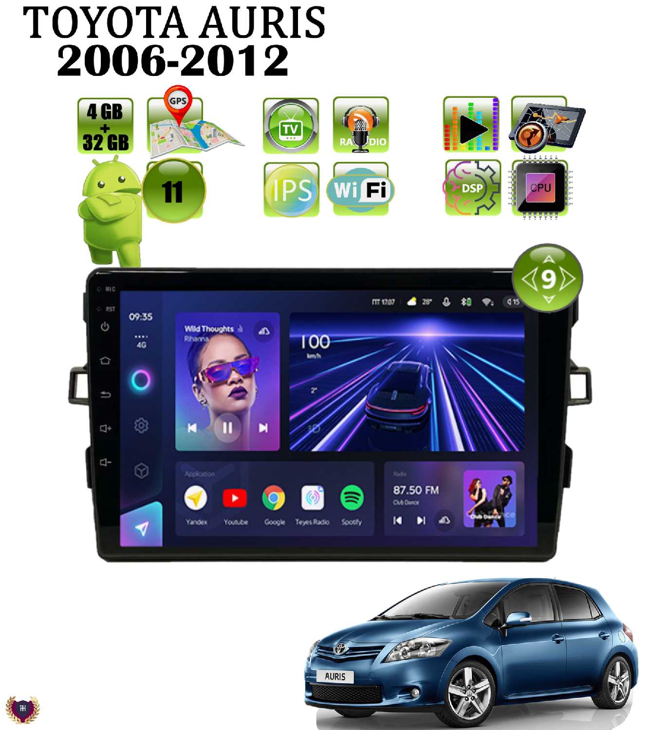 Автомагнитола Toyota Auris (2006-2012) фотография 14