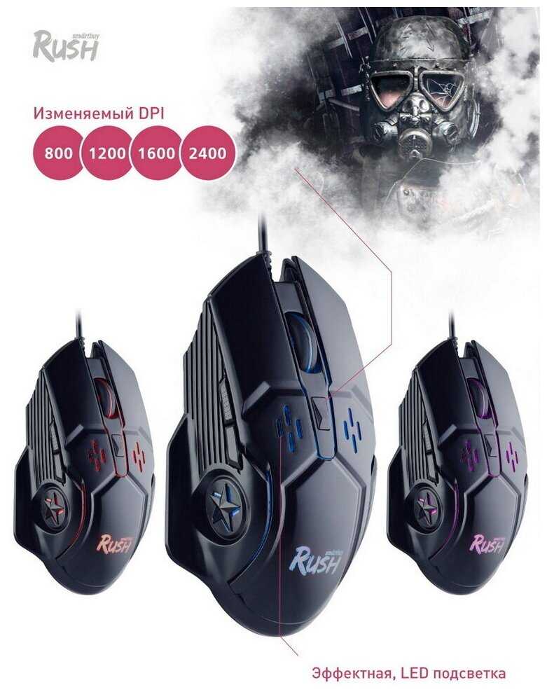Мышь игровая проводная Smartbuy RUSH Zvezda черная (SBM-915G-K) фотография 3