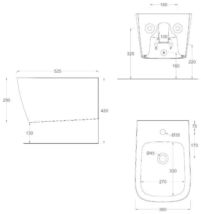 Биде подвесное the.artceram A16 ASB001 01 00 (bianco lucido) фотография 1