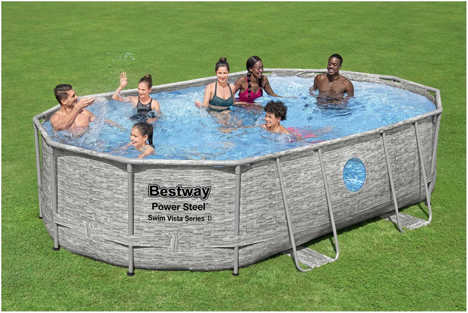 Каркасный бассейн Bestway Power Steel Swim Vista Series II фотография 2