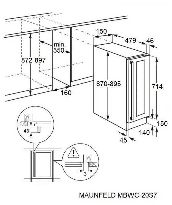 Винный шкаф MAUNFELD MBWC-20S7 (7 бут) фотография 9