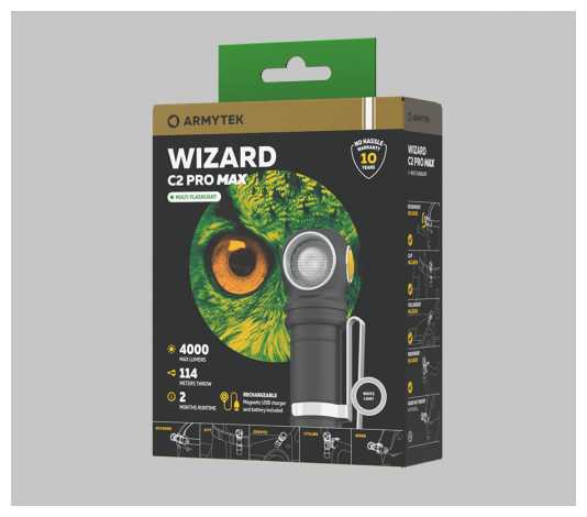 Фонарь Armytek Wizard C2 Pro Max Magnet USB Warm (холодный свет) фотография 1