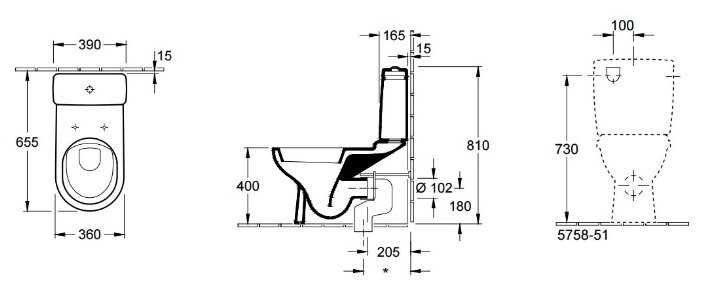 Чаша унитаза напольная Villeroy & Boch O.novo 56581001 с горизонтальным выпуском фотография 1