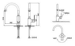 Смеситель для кухни (мойки) Bravat Opal F7125183CP, рычажный фотография 1