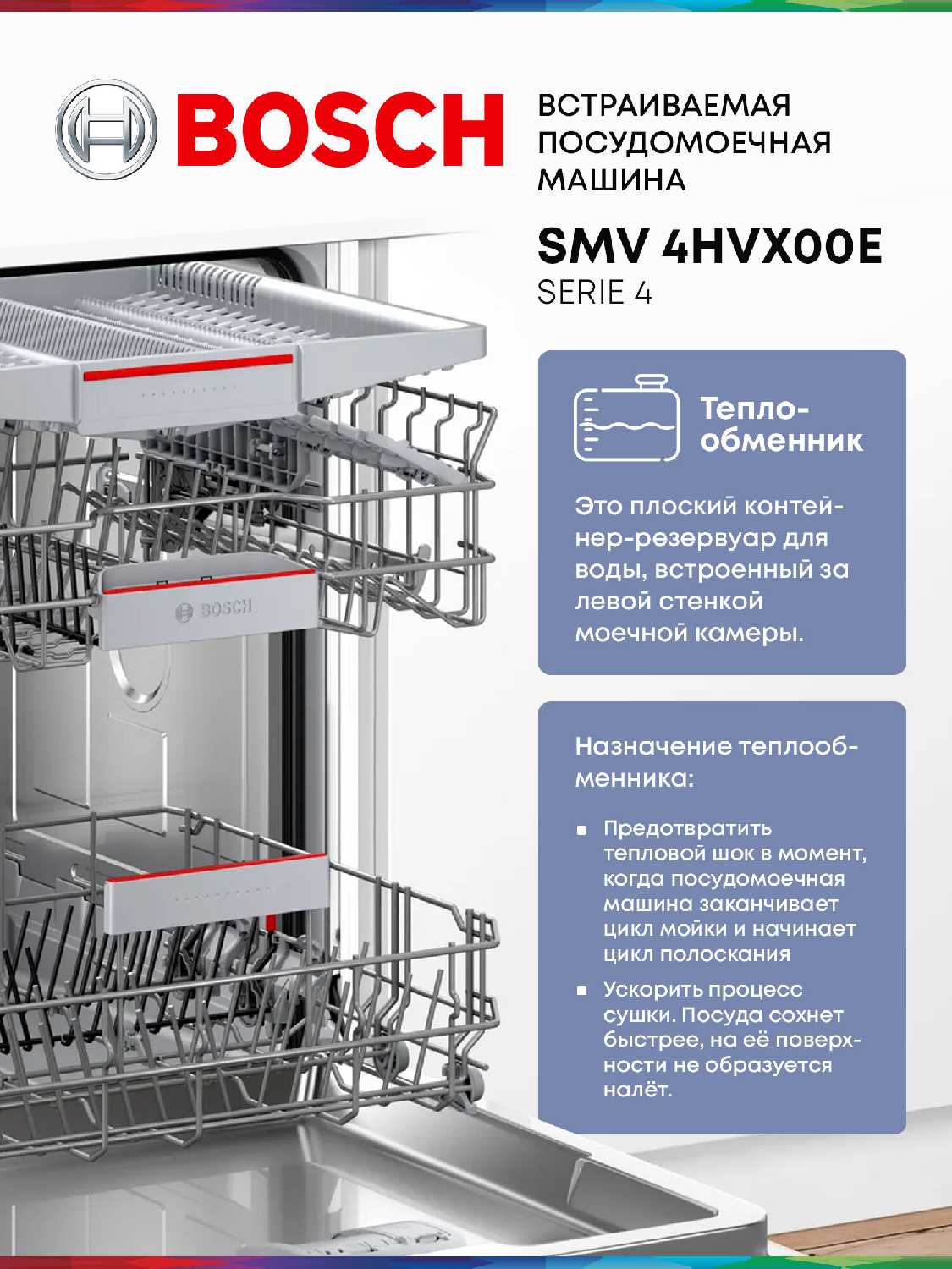 Встраиваемая посудомоечная машина Bosch SMV4HVX00E фотография 3