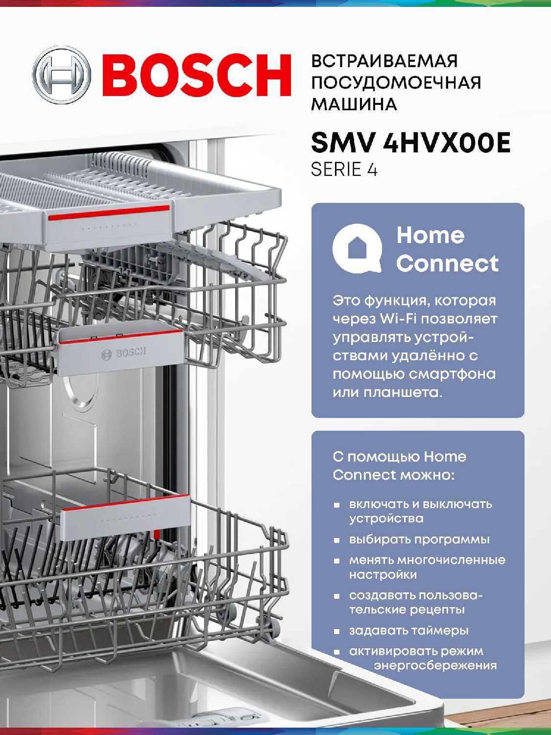 Встраиваемая посудомоечная машина Bosch SMV4HVX00E фотография 4