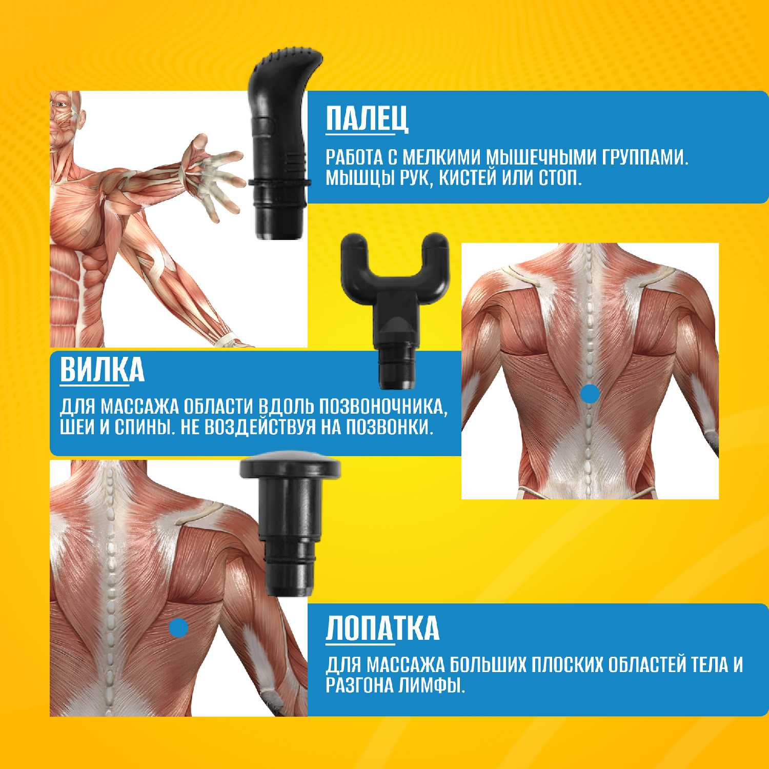 Перкуссионный массажер Пистолет для массажа