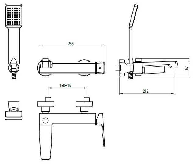Смеситель для ванны M&Z New Geometry NGM00500 фотография 1