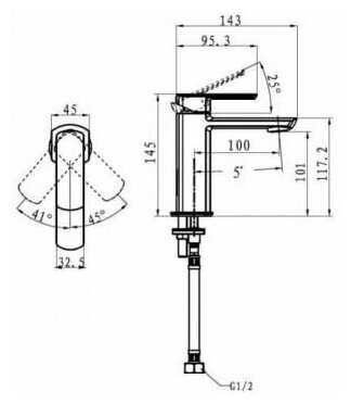 Смеситель для раковины (умывальника) KAISER Saga 53011, рычажный фотография 2