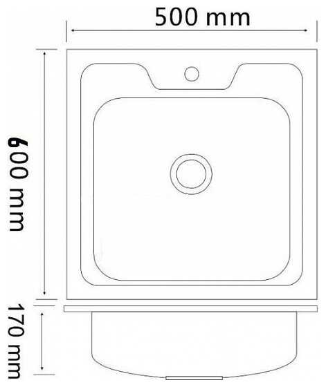 Накладная кухонная мойка Ростовская Мануфактура Сантехники MG6-6050, 60х50см, нержавеющая сталь фотография 1