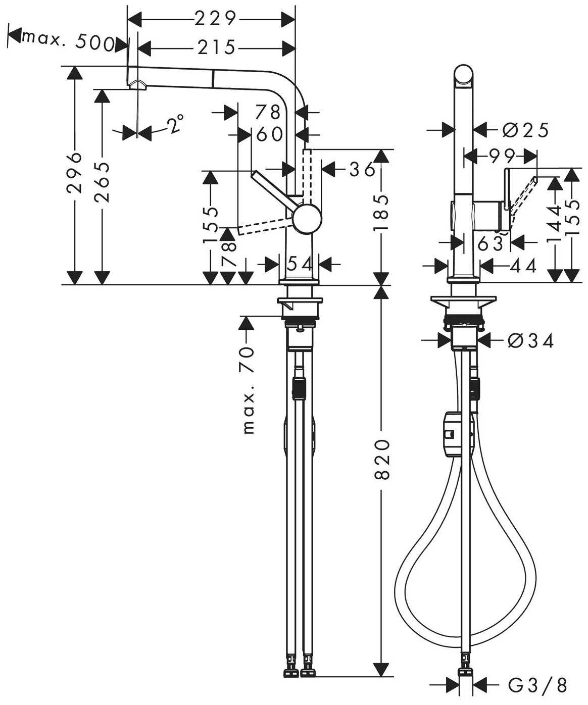 Смеситель для кухни Hansgrohe Talis M54 72808800 фотография 2