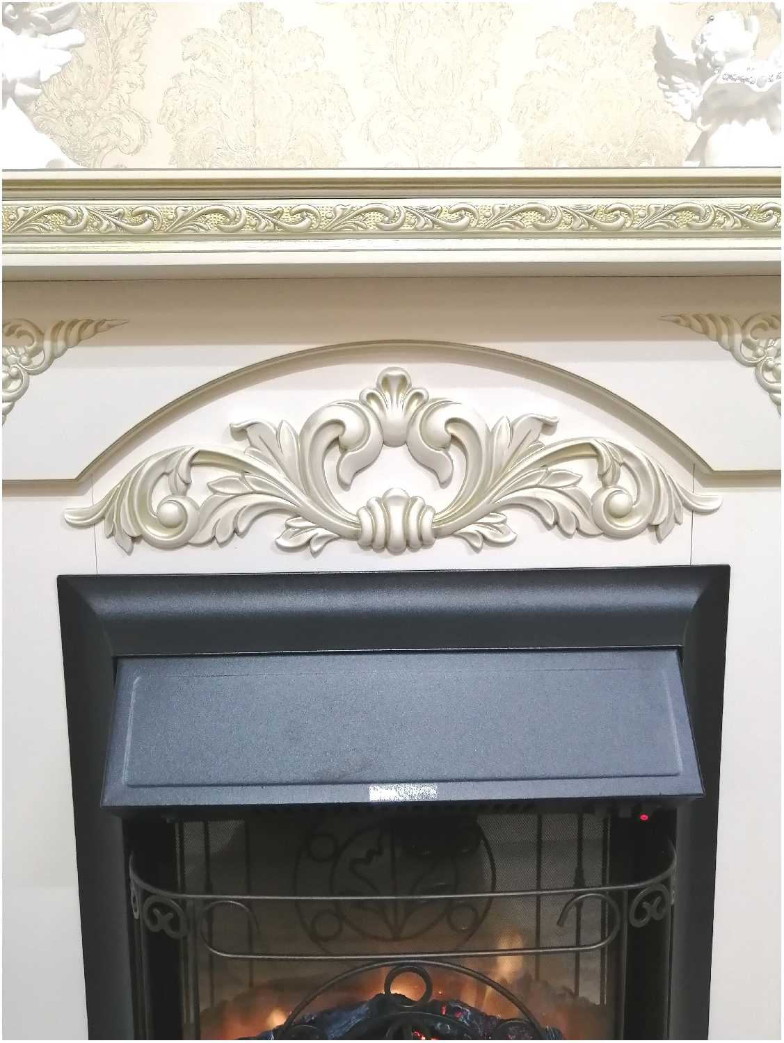 Электрокамин Cold Fire Lantana бежевый с очагом RealFlame Majestik s LUX Black фотография 6