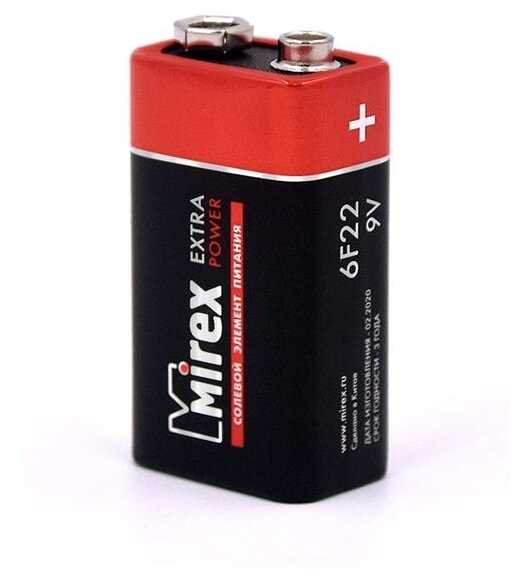Батарейки Mirex 6F22 фотография 6