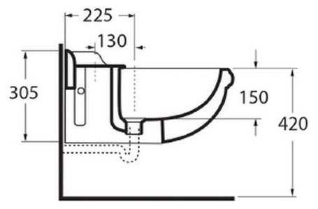 Биде подвесное MIGLIORE Impero ML.IMP-25.330.BI с горизонтальным выпуском фотография 2