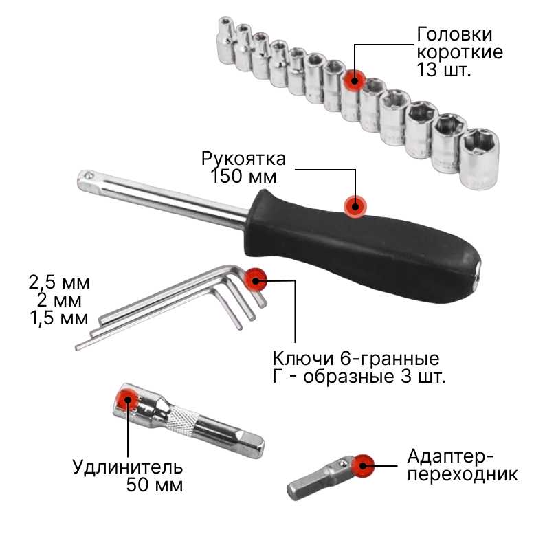 Набор инструментов Homium Kit 46 предметов фотография 5