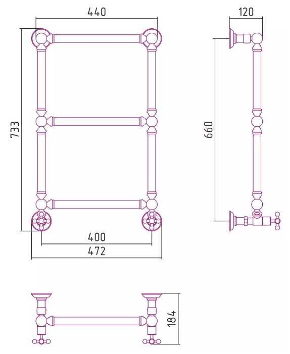 Водяной полотенцесушитель Сунержа Ренессанс 1304 фотография 2
