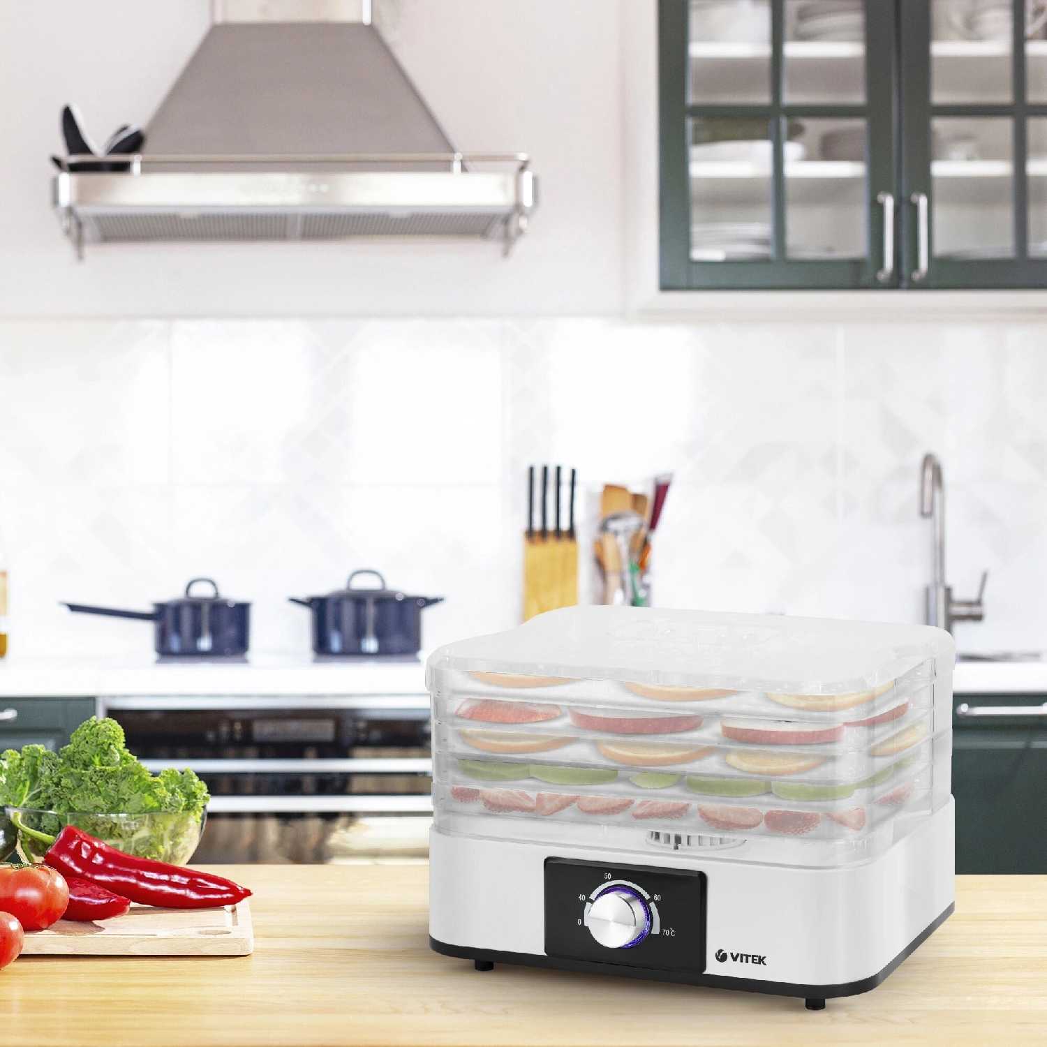 Сушилка для овощей и фруктов Vitesse VT-5067 [5 поддонов 245Вт] фотография 5