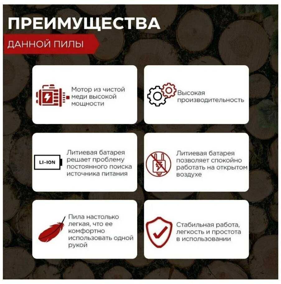 Аккумуляторная цепная пила Цепная пила фотография 1