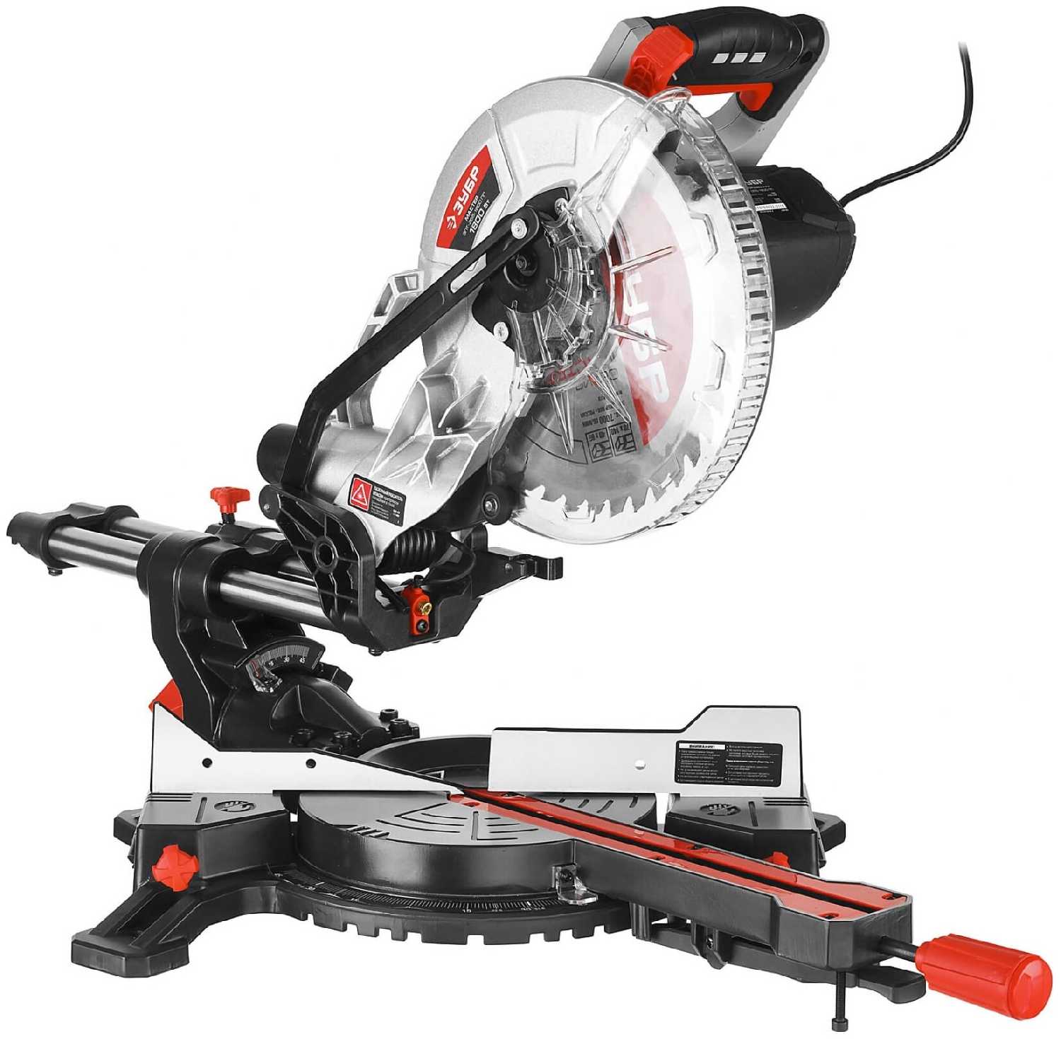 Торцовочная сетевая пила ЗУБР Торцовочная пила с протяжкой ЗПТ-255-1800 фотография 4