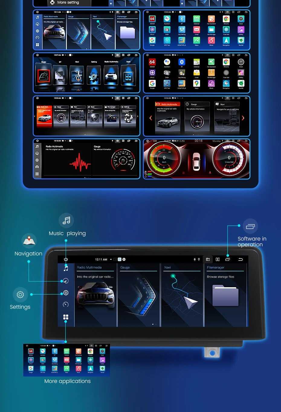 Автомобильный радиоприемник Android 12 для BMW X5 E70 X6 E71 2007-2013 (64G CCC) фотография 13