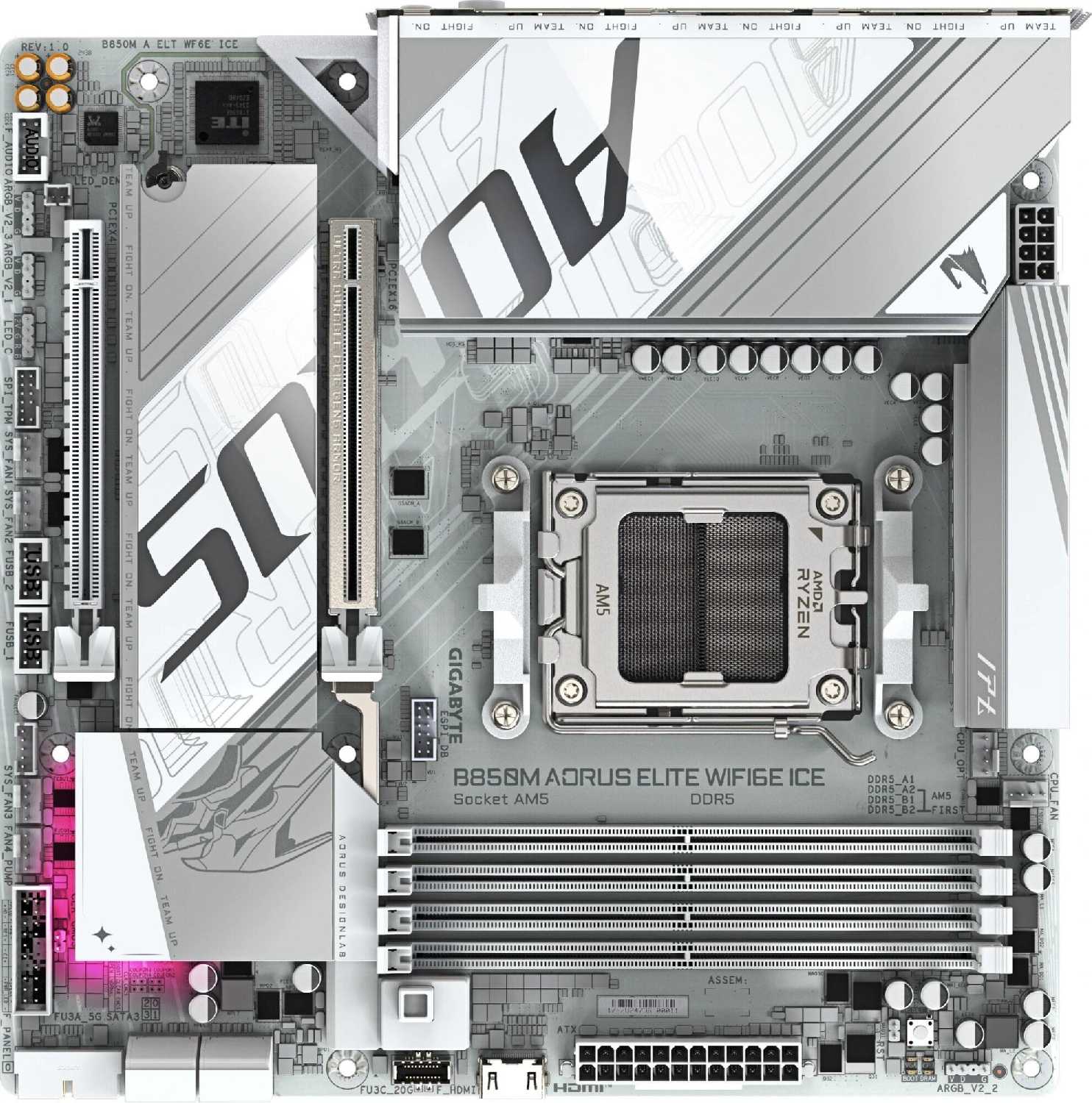 Материнская плата Gigabyte B850M AORUS ELITE WIFI6E [AM5, AMD B850, Micro-ATX] фотография 4