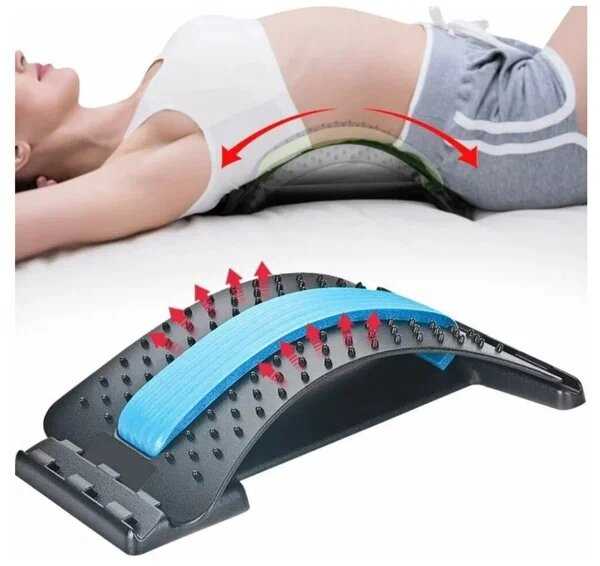 Массажер для спины тренажер мостик для растяжки розовый фотография 8