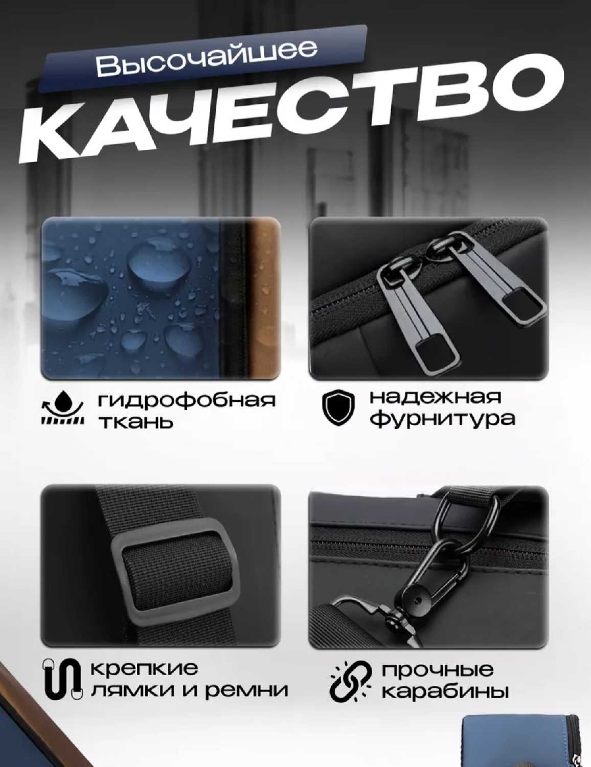 Дорожная сумка рюкзак противоугонный через плечо с кодовым замком фотография 13