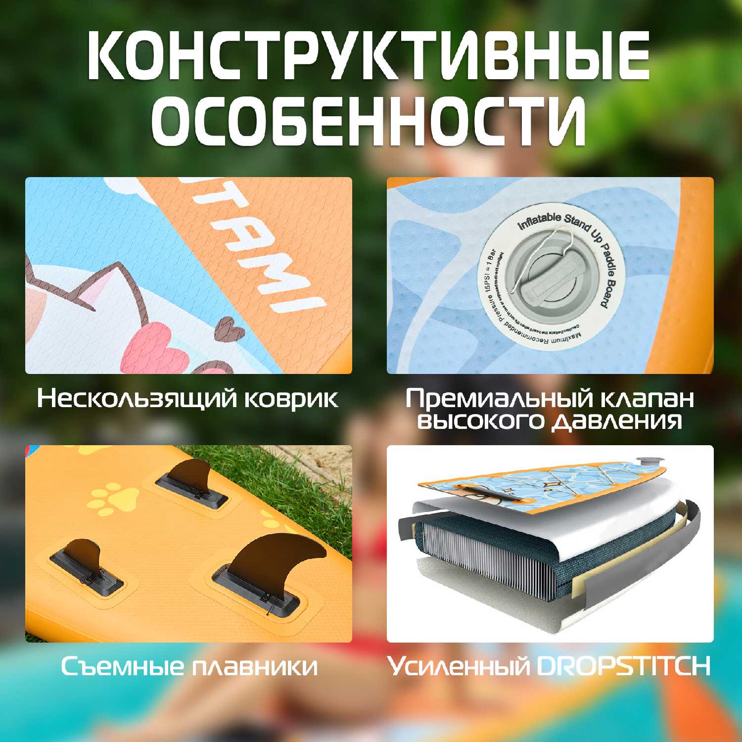 Сапборд надувная SUP доска (366х84х15 см) фотография 29