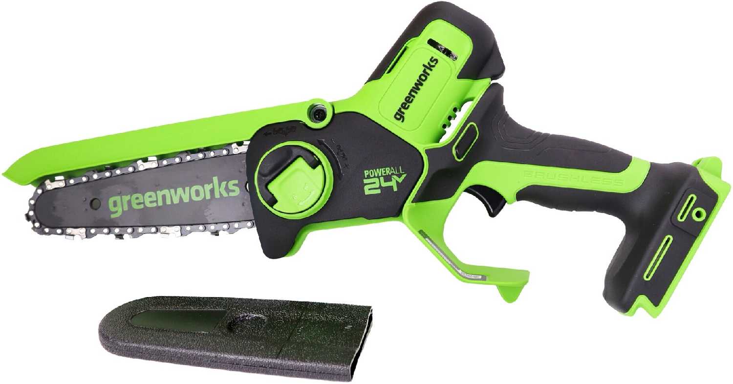 Цепная мини-пила Greenworks GD24CSMNX 24V, длина шины 15 см фотография 8