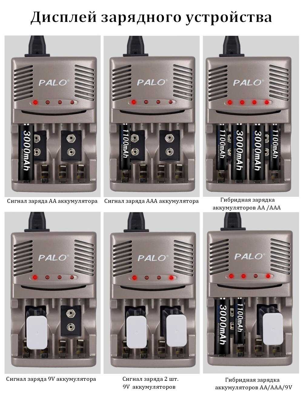 Зарядное устройство Без бренда Ni-MH/Ni-Cd [AA, AAA, 9V 6F22] фотография 8