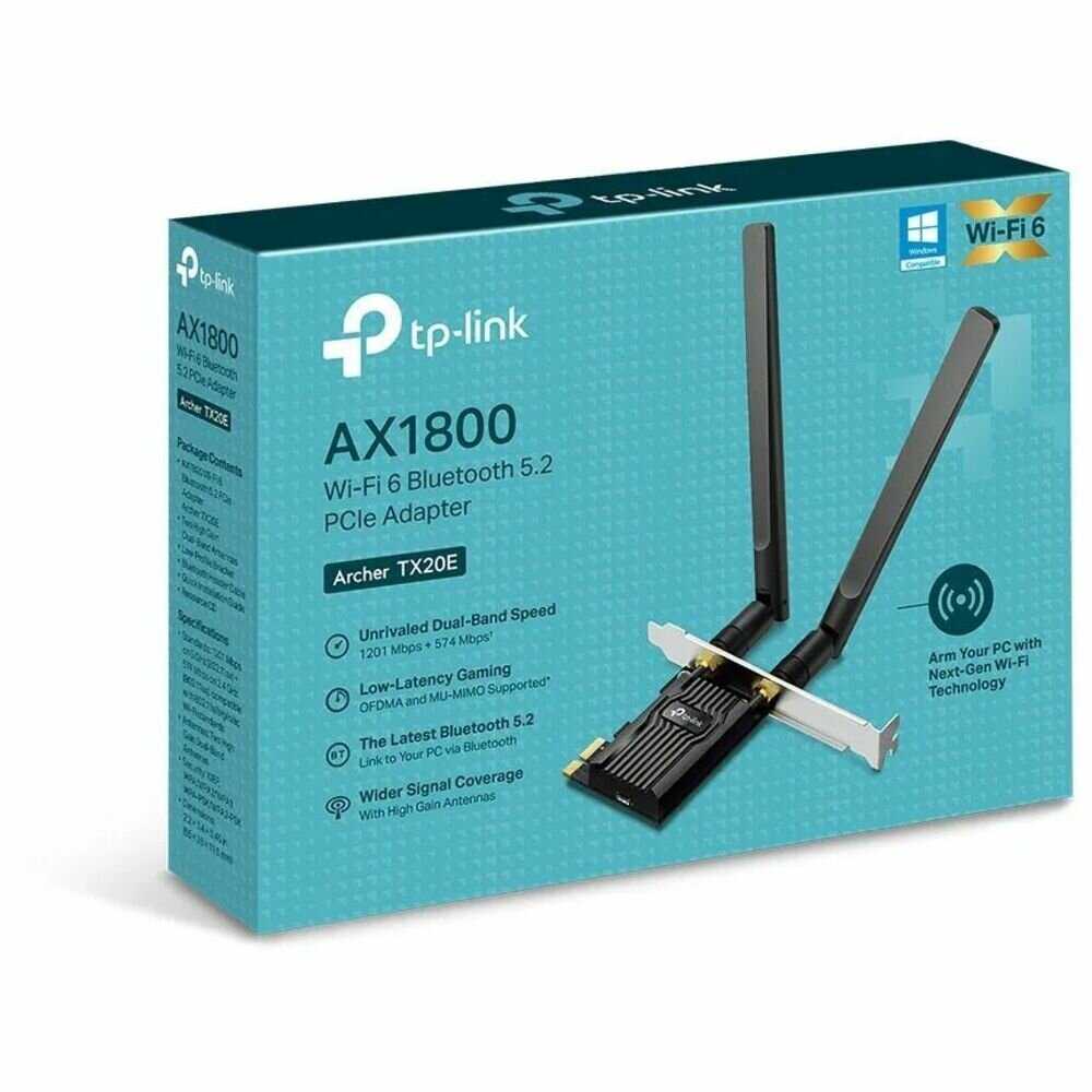 Сетевая карта TP-Link Archer TX20E Wi-Fi AX1800 Bluetooth 5.2 фотография 6