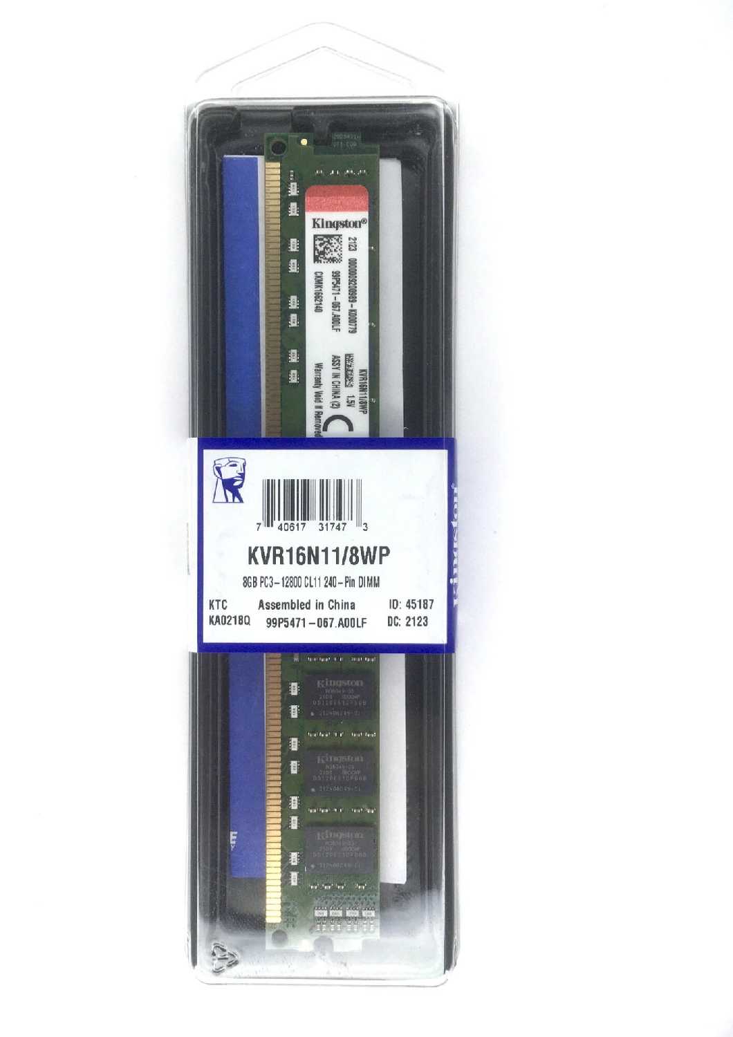 Оперативная память Kingston ValueRAM 8 ГБ DDR3 DIMM (KVR16N11/8WP) фотография 10