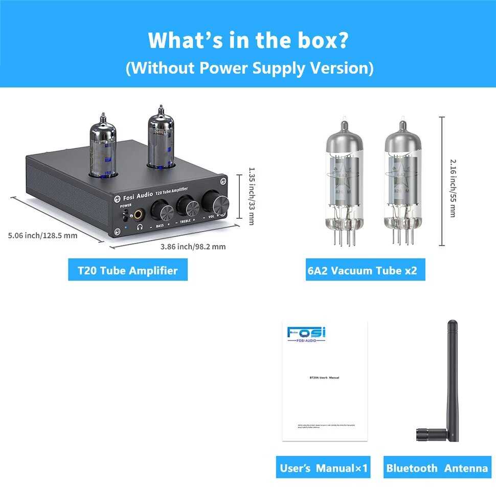 Ламповый усилитель Fosi Audio T20 AptX-HD Bluetooth фотография 12