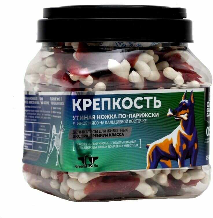 Лакомство для собак Green Qzin КрепКость (утиное мясо на кальциевой косточке) фотография 7
