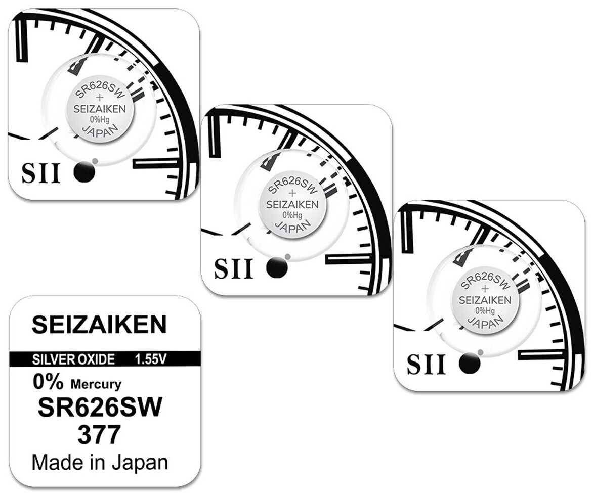 Батарейка Seizaiken 377 (SR626SW, SR66, AG4) - 10 шт.