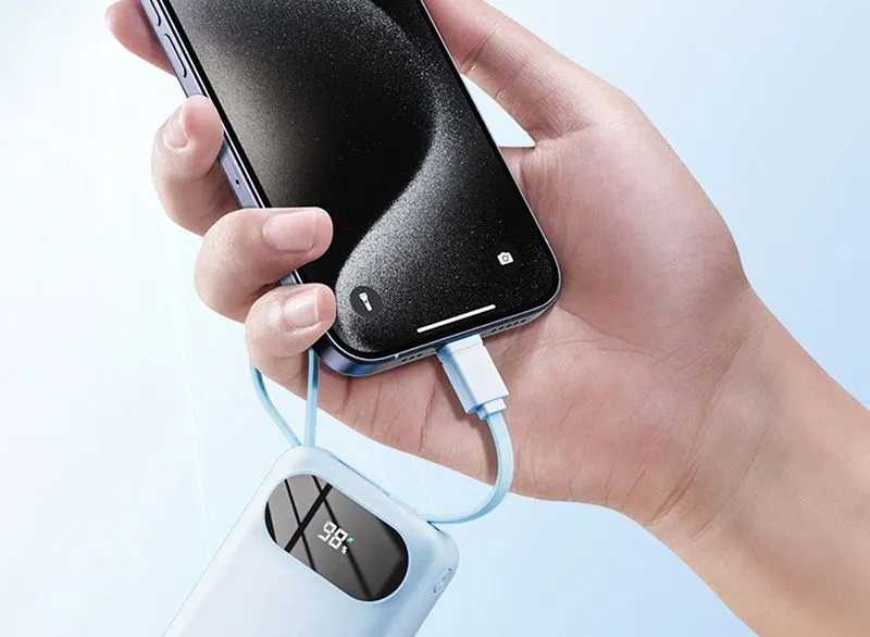 Внешний аккумулятор карманный ROCK Y11 Mini Series Power Bank with Cable (20000mAh 35w) фотография 2