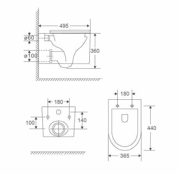 Унитаз подвесной Point Омега безободковый (PN41902) фотография 6