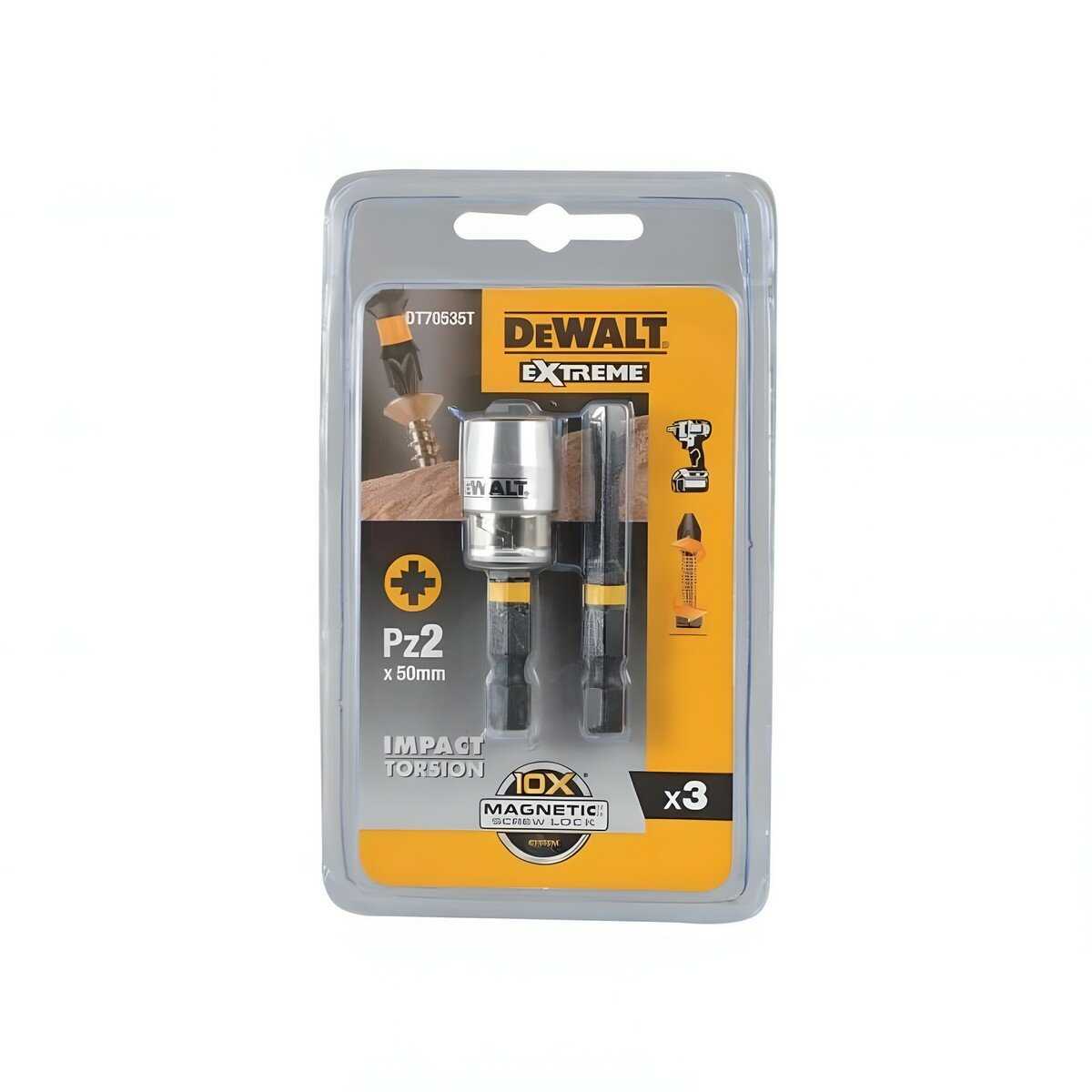 Биты DeWalt PZ2 с магнитным держателем (DT70535T-QZ) фотография 5