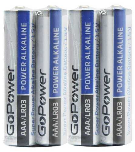 Батарейка GoPower LR03 AAA BOX20 Shrink 4 Alkaline 1.5V - 20шт. фотография 8