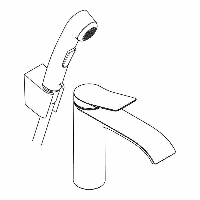 Смеситель для раковины Hansgrohe Vivenis 110 с гигиеническим душем (75210000) фотография 1