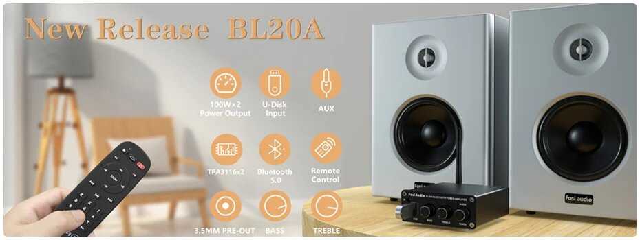 Ламповый усилитель Fosi Audio T20 AptX-HD Bluetooth фотография 9
